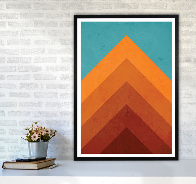 Orange Peak Mountain Art Print by Jason Stanley A1 White Frame