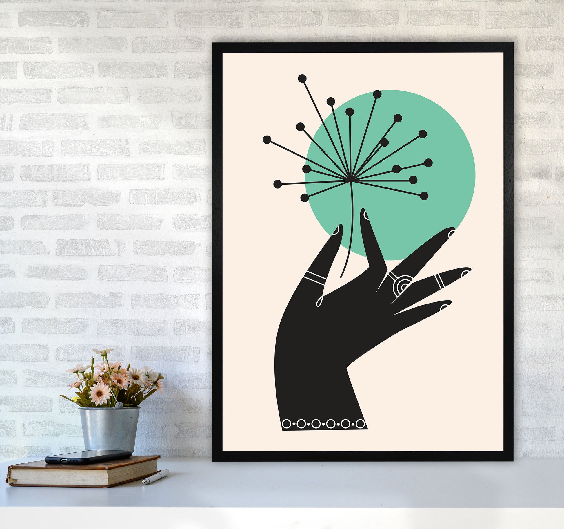 What A Pretty Flower Art Print by Jason Stanley A1 White Frame