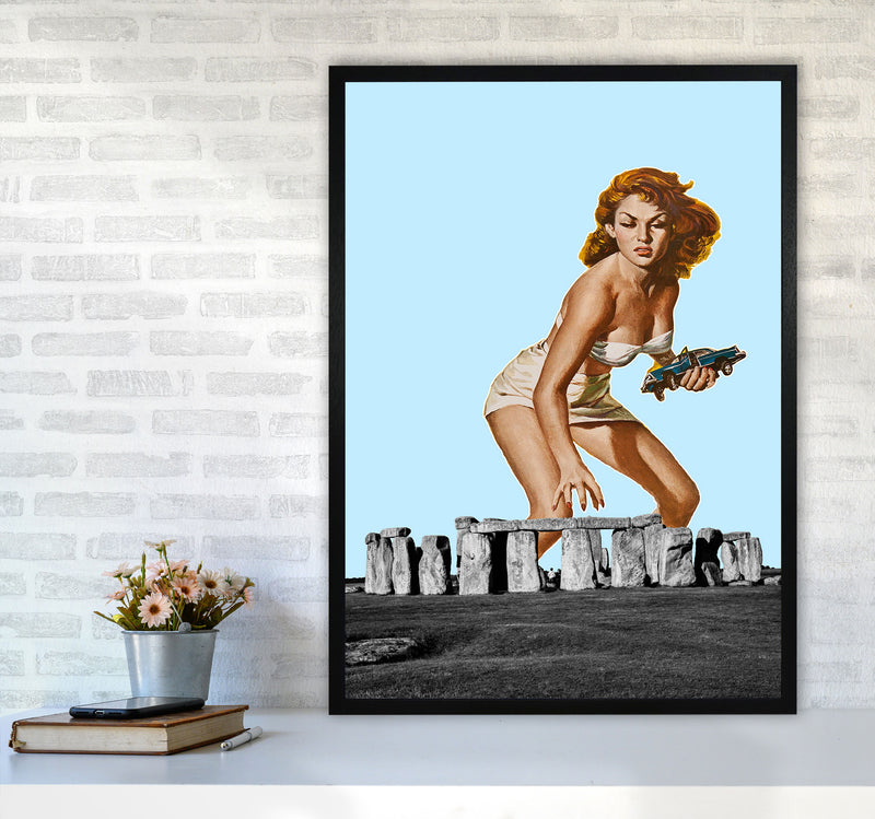 Attack On Stonehenge Art Print by Jason Stanley A1 White Frame