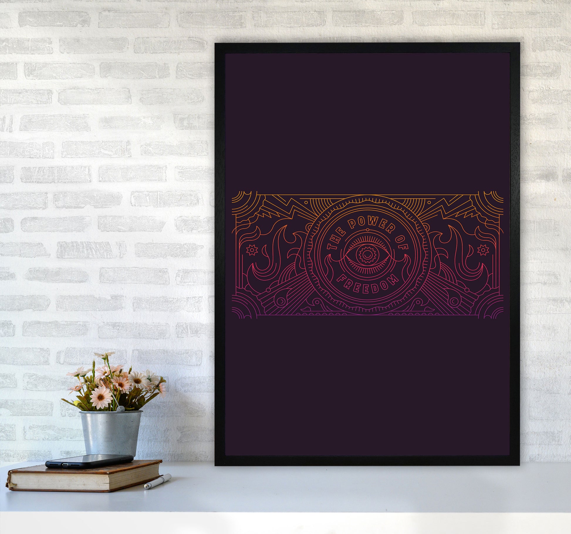 The Power Of Freedom Art Print by Jason Stanley A1 White Frame
