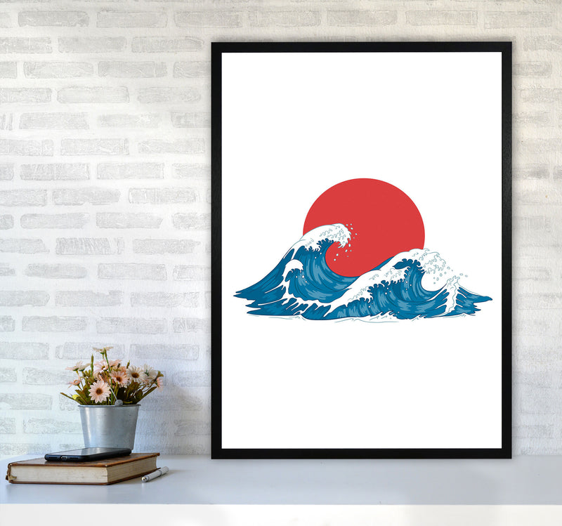 Japenses Wave Sunset Art Print by Jason Stanley A1 White Frame