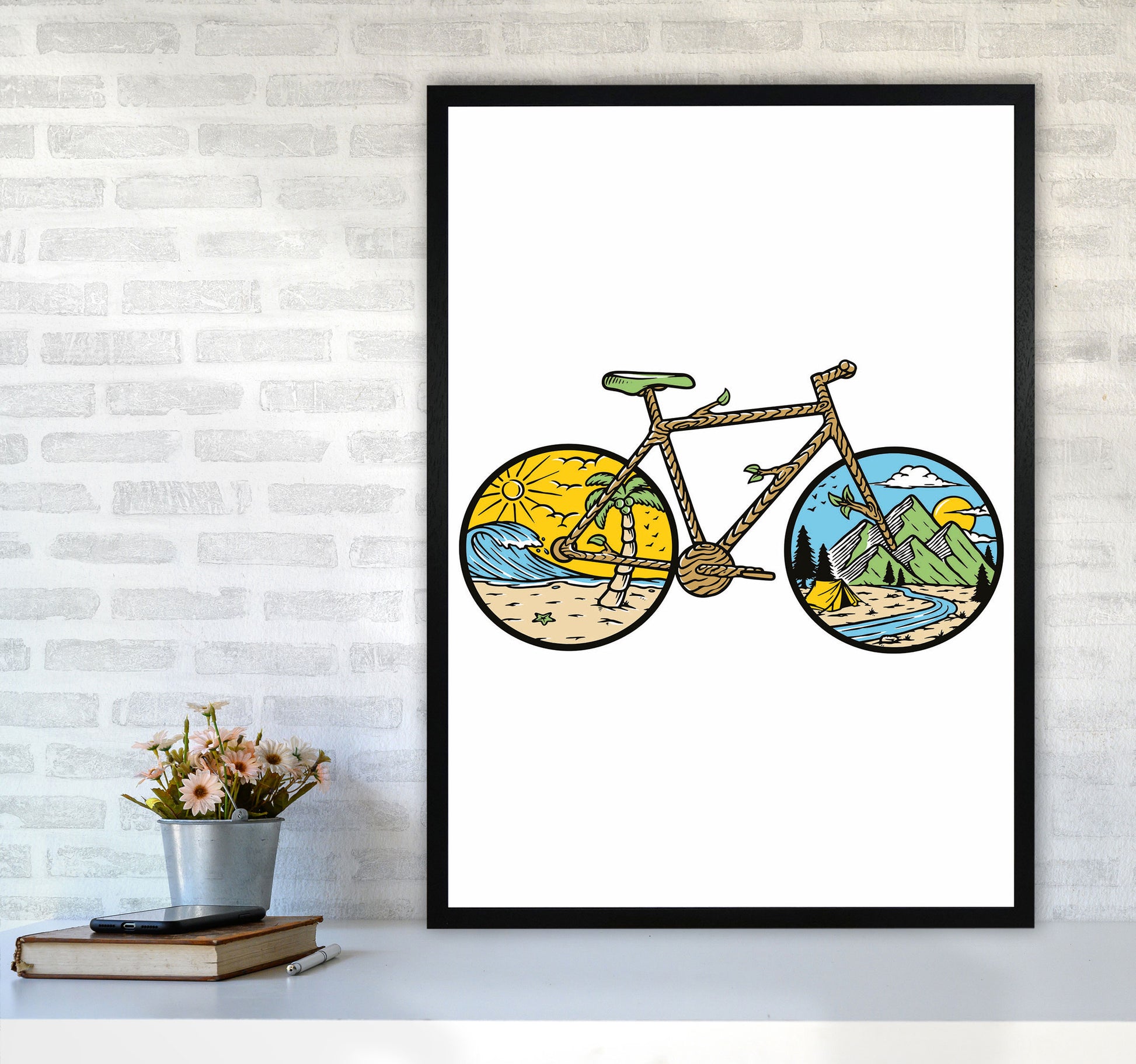 Best Bike Ride Ever Art Print by Jason Stanley A1 White Frame