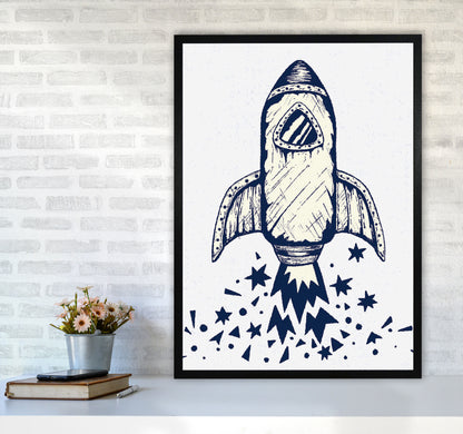 5-4-3-2-1-Blastoff Art Print by Jason Stanley A1 White Frame