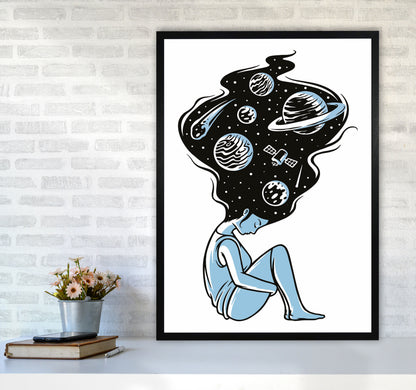 Head In The Clouds Art Print by Jason Stanley A1 White Frame