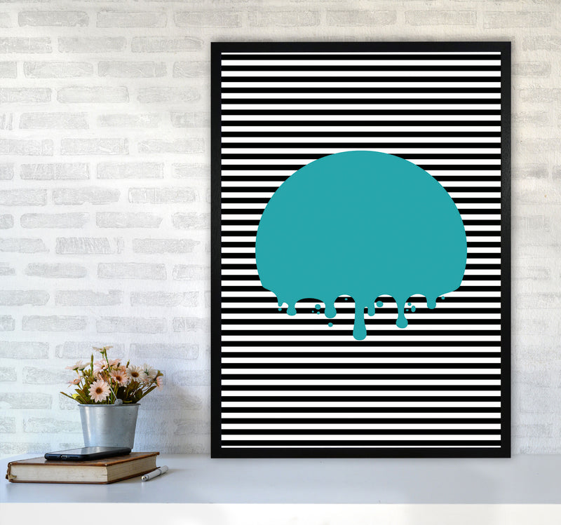 The Melting Moon Art Print by Jason Stanley A1 White Frame