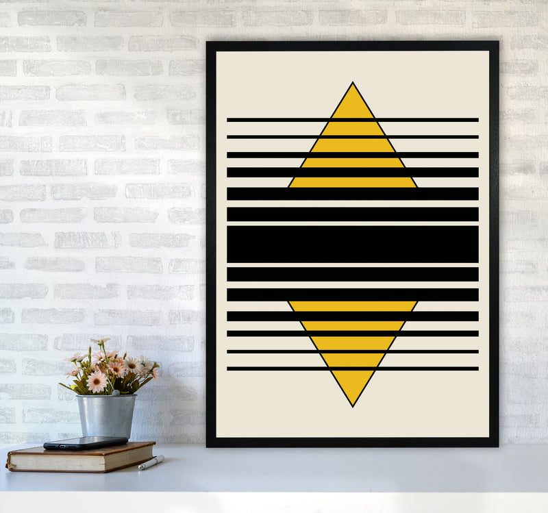 Geometric Pyramid Art Print by Jason Stanley A1 White Frame