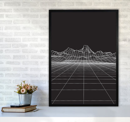 Line Mountains #2 Art Print by Jason Stanley A1 White Frame