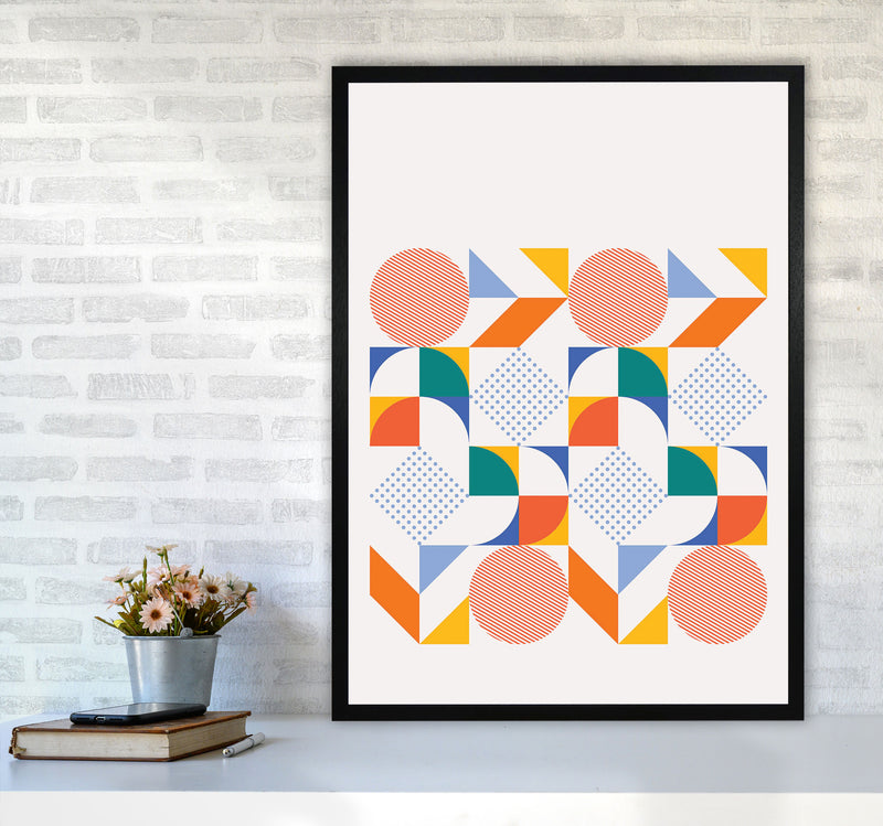 Retro Geometric 3 Art Print by Jason Stanley A1 White Frame