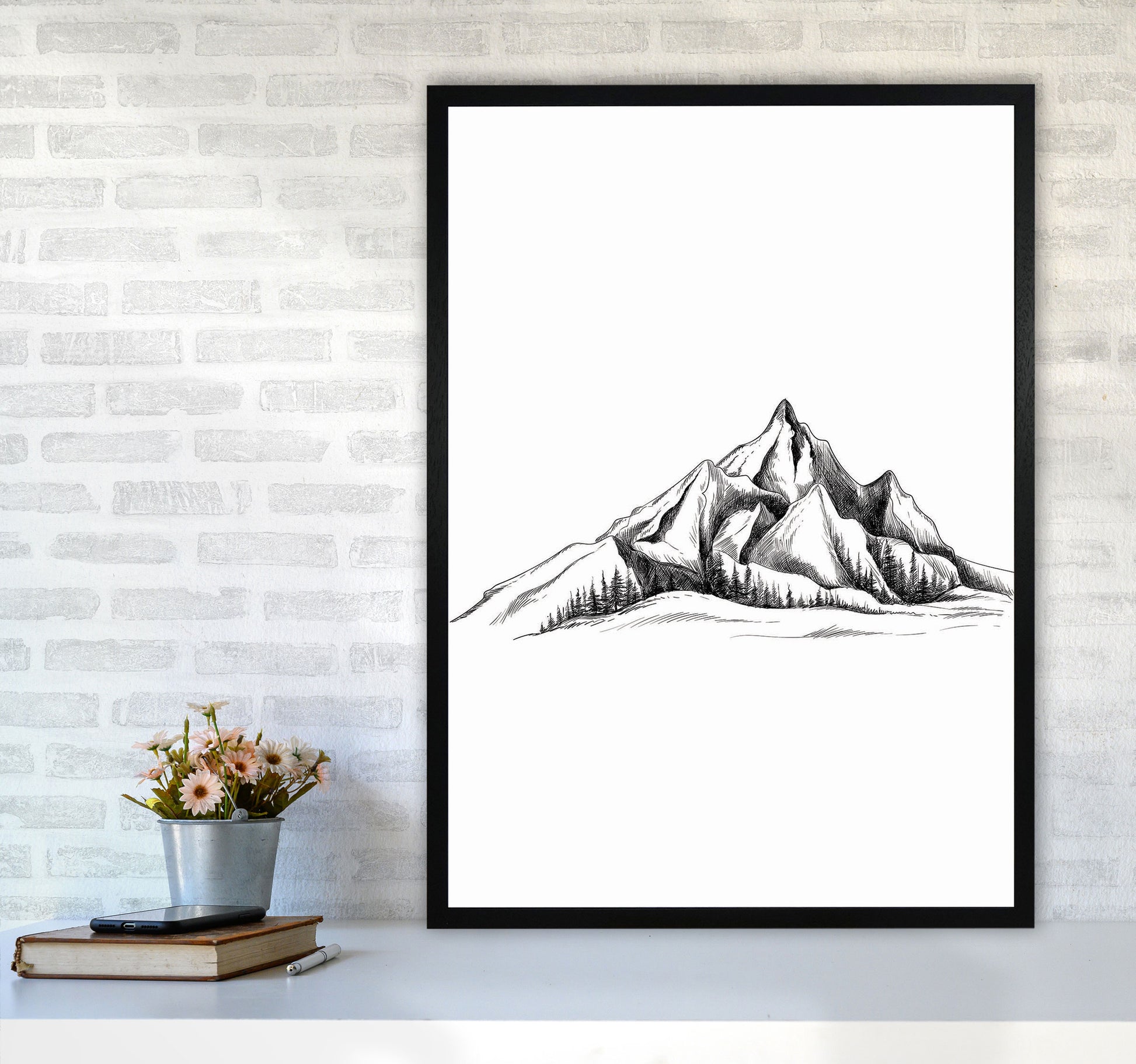 To The Mountains Art Print by Jason Stanley A1 White Frame