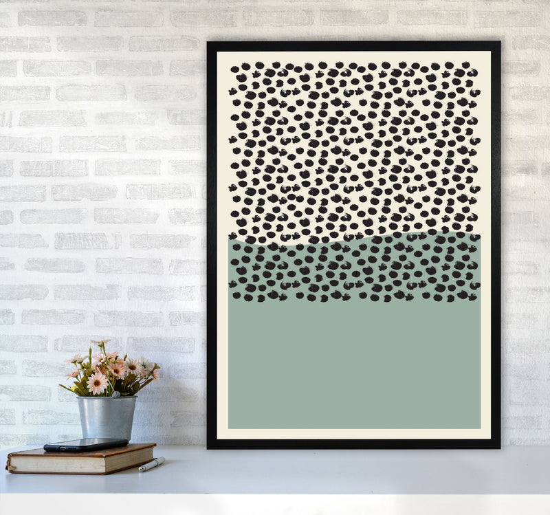 Green Midcentury Art Print by Jason Stanley A1 White Frame