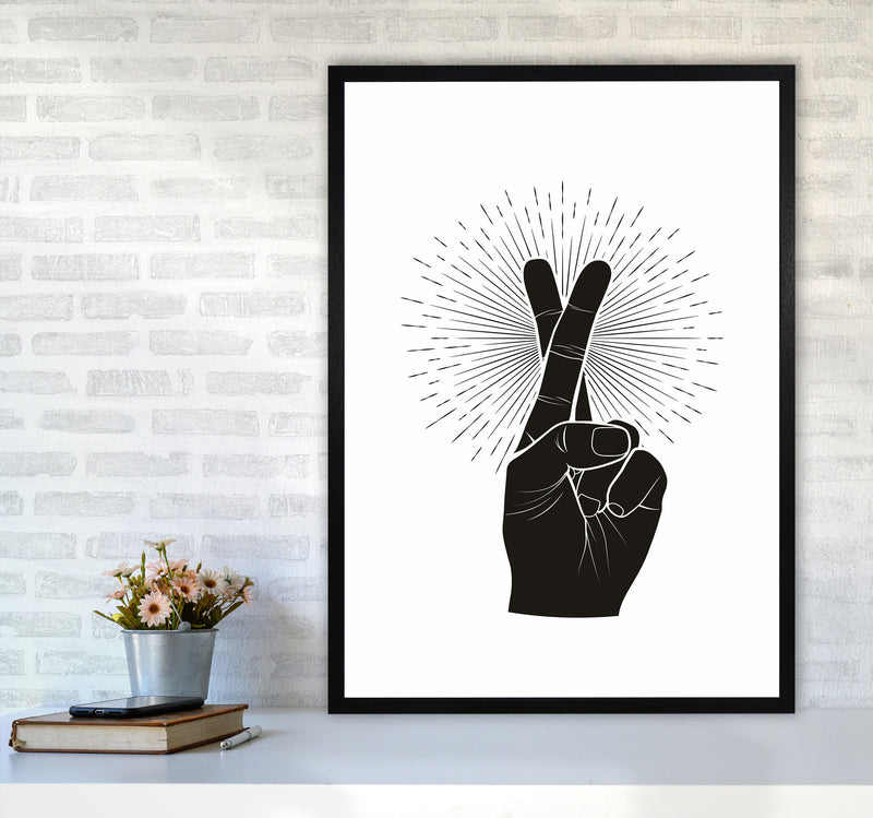 Fingers Crossed Art Print by Jason Stanley A1 White Frame