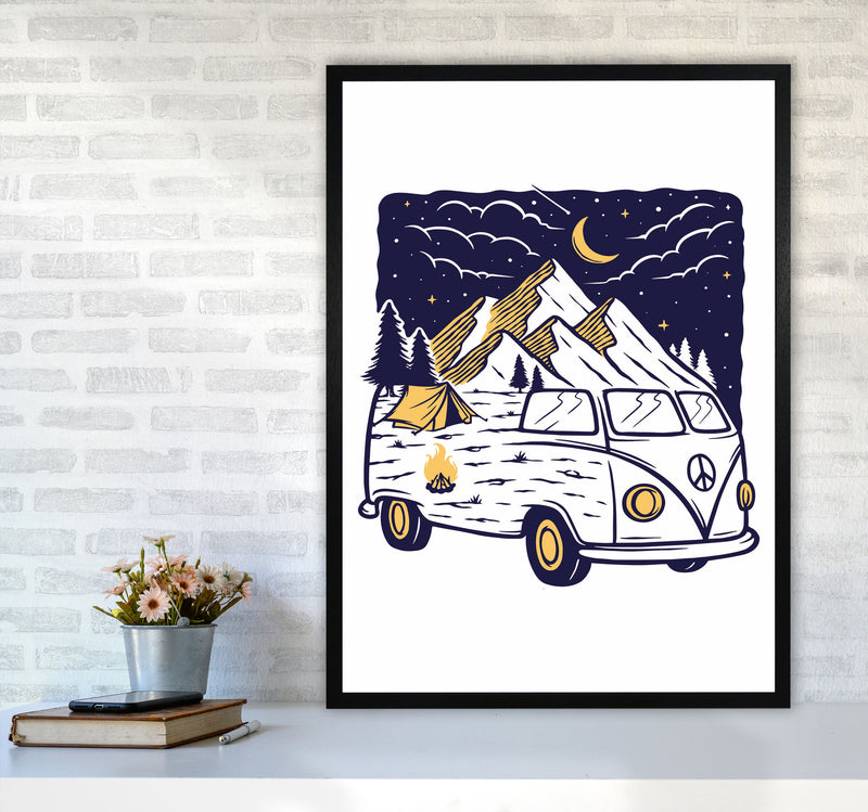 Camping Is Fun Art Print by Jason Stanley A1 White Frame