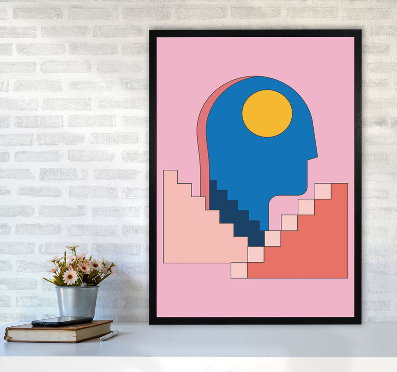 Keep Climbing Art Print by Jason Stanley A1 White Frame