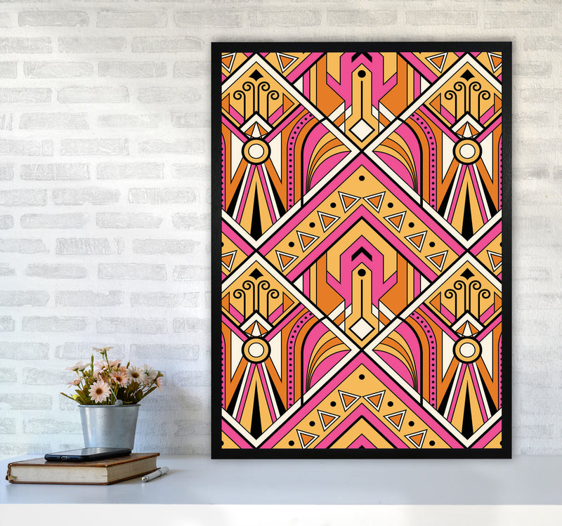 Pink Patterns Art Print by Jason Stanley A1 White Frame