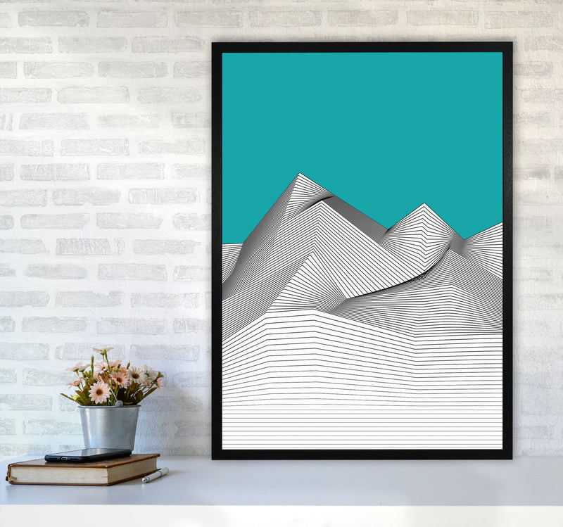 Blue Mountain Art Print by Jason Stanley A1 White Frame