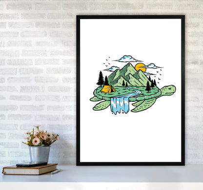 Turtle Power Art Print by Jason Stanley A1 White Frame