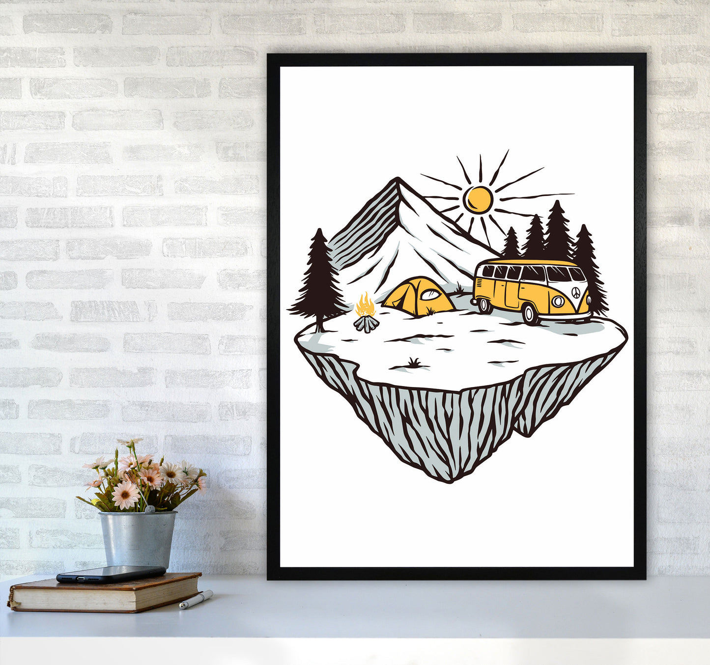 Camp Vibes Art Print by Jason Stanley A1 White Frame