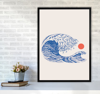 The Wave II Art Print by Jason Stanley A1 White Frame