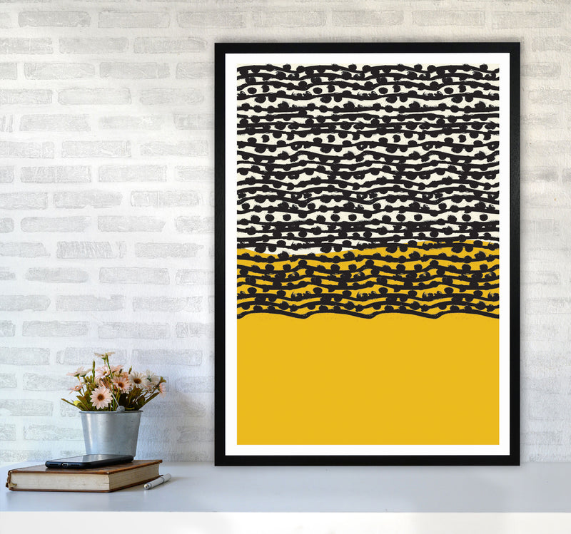 Yellow Vibe Art Print by Jason Stanley A1 White Frame
