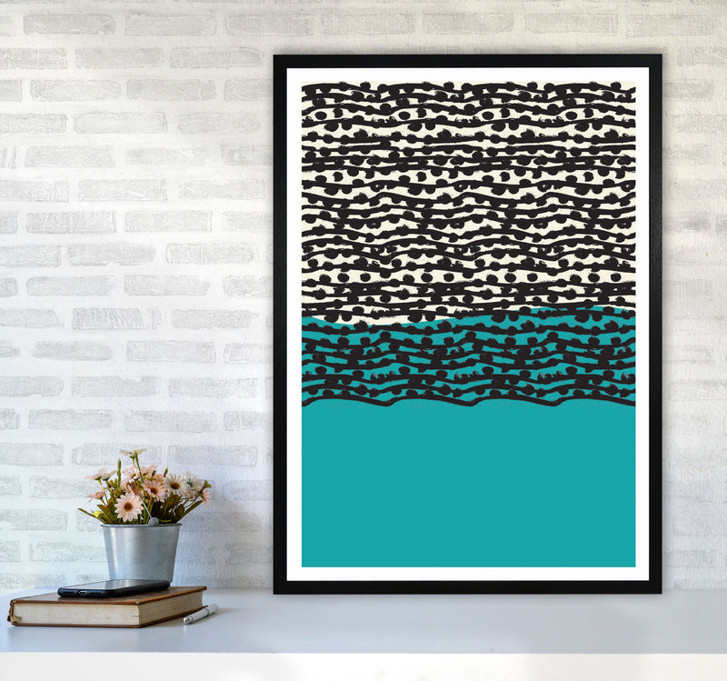 Blue Vibe Art Print by Jason Stanley A1 White Frame