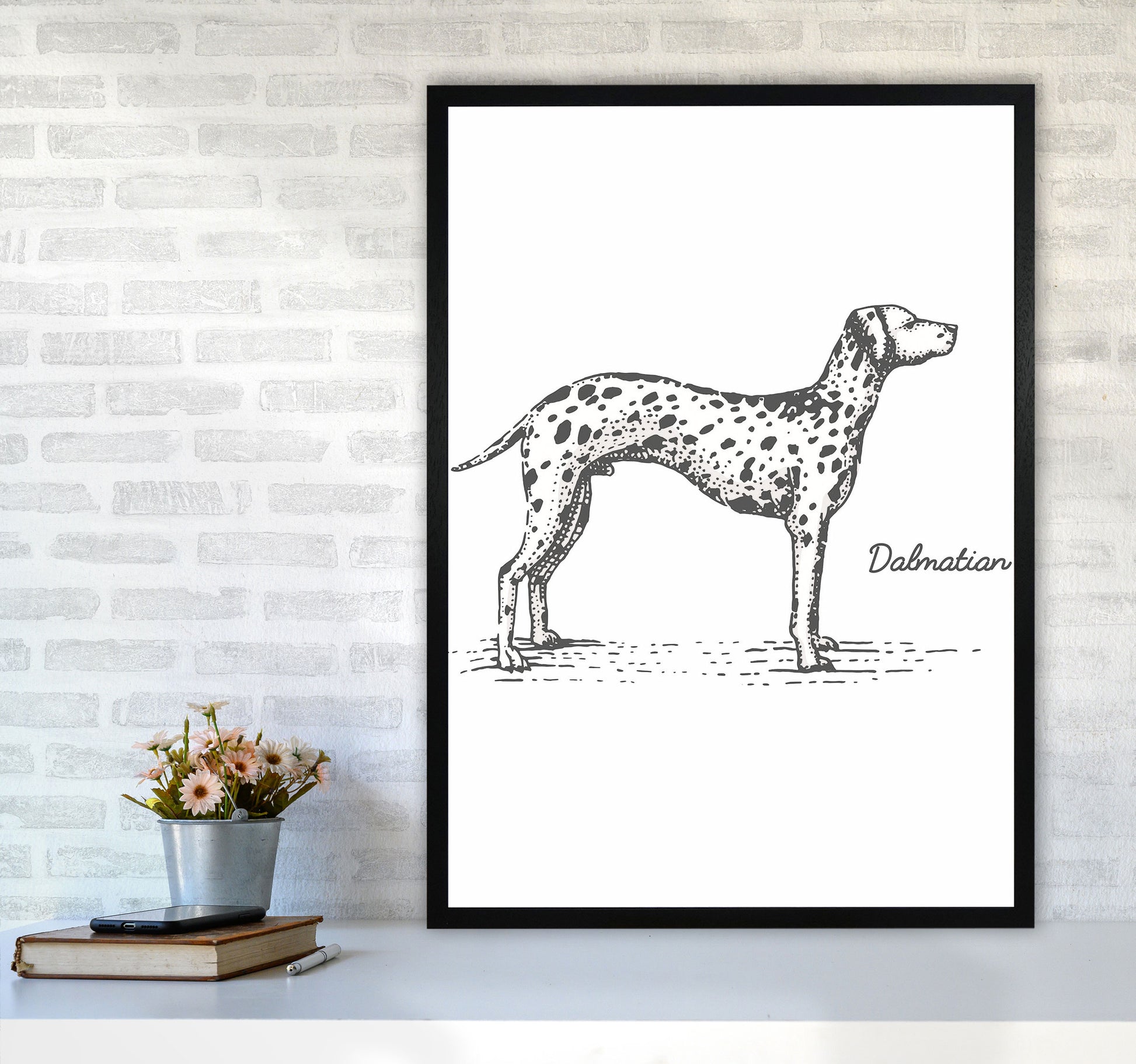 Dalmation Art Print by Jason Stanley A1 White Frame