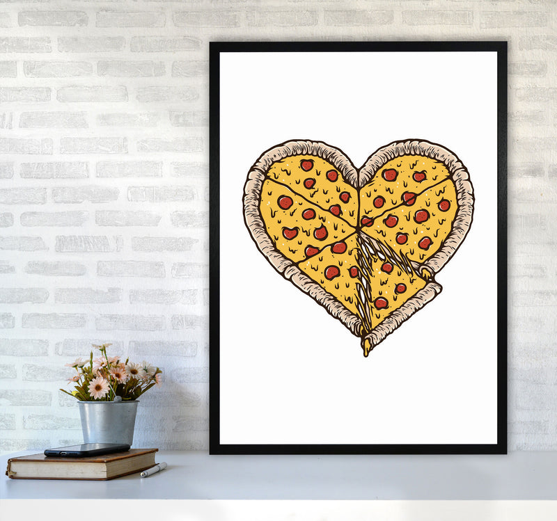 I Love Pizza Art Print by Jason Stanley A1 White Frame