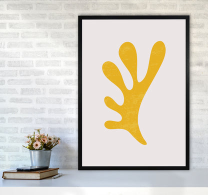 Abstract Yellow Algae Art Print by Jason Stanley A1 White Frame