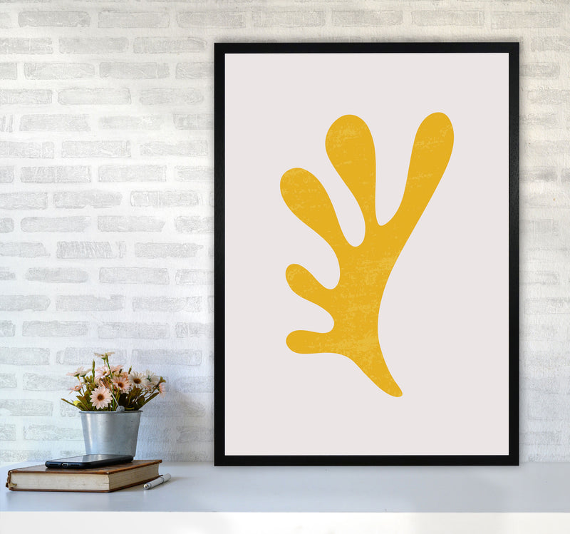 Abstract Yellow Algae Art Print by Jason Stanley A1 White Frame