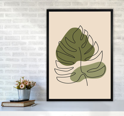 Abstract One Line Leaf Drawing II Art Print by Jason Stanley A1 White Frame