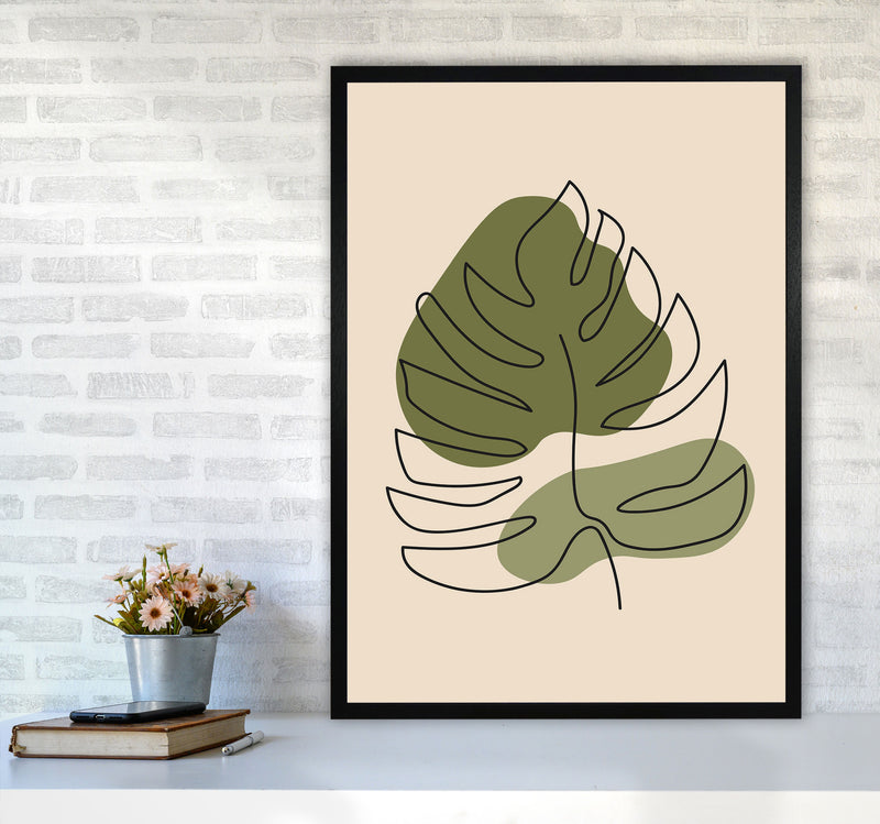 Abstract One Line Leaf Drawing II Art Print by Jason Stanley A1 White Frame