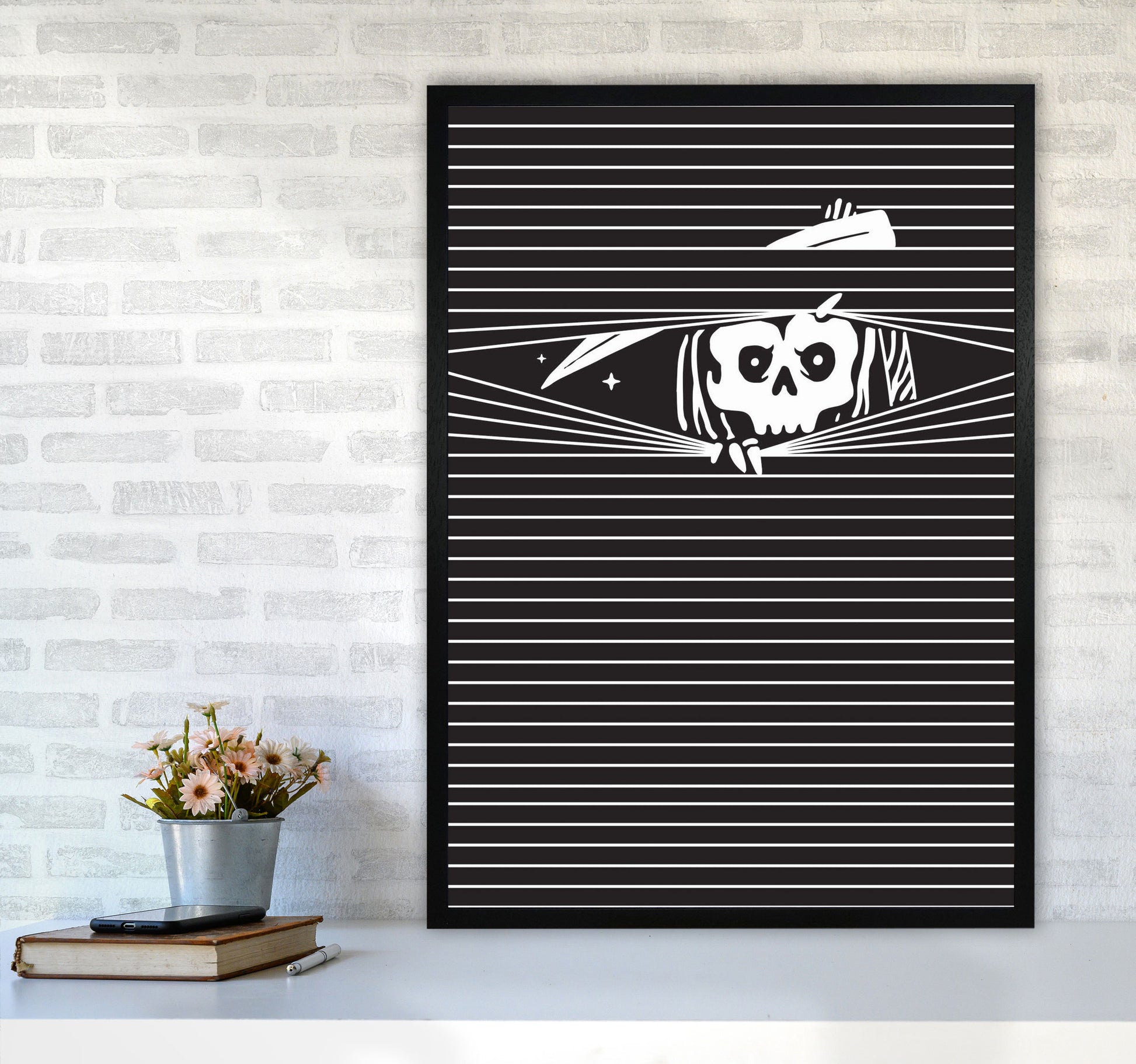 The Grim Reaper Art Print by Jason Stanley A1 White Frame