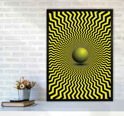 Optical Illusion Art Print by Jason Stanley A1 White Frame