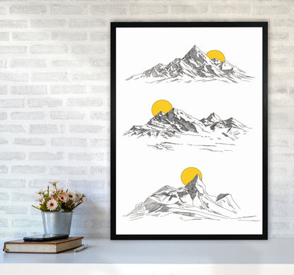 Sunny Mountains Art Print by Jason Stanley A1 White Frame