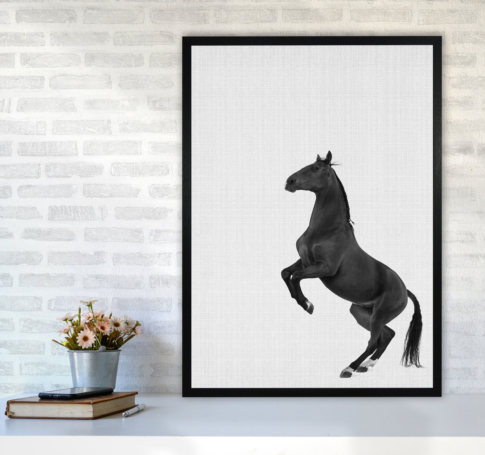 The Dark Horse Rides At Night #2 Art Print by Jason Stanley A1 White Frame