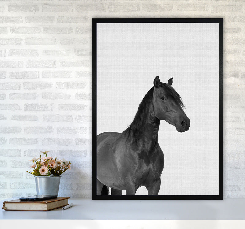 The Dark Horse Rides At Night Art Print by Jason Stanley A1 White Frame