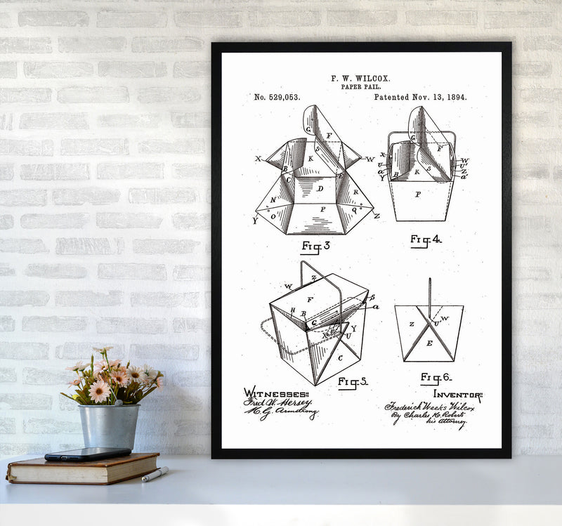 Chinese Take Out Box Patent Art Print by Jason Stanley A1 White Frame