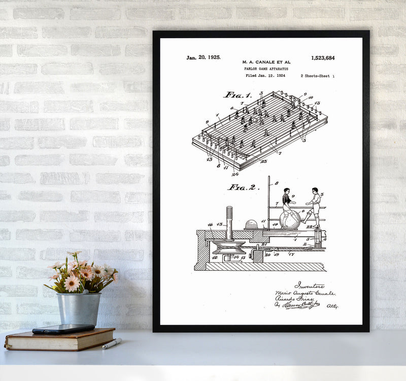 Vintage Foos Ball Table Patent Art Print by Jason Stanley A1 White Frame
