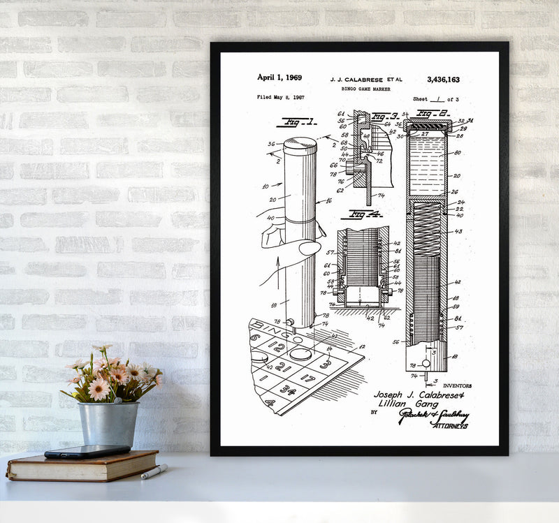 Bingo Game Marker Patent Art Print by Jason Stanley A1 White Frame