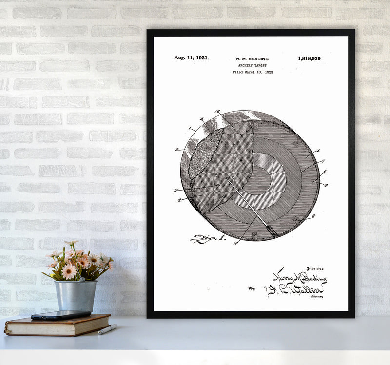 Archery Target Patent Art Print by Jason Stanley A1 White Frame