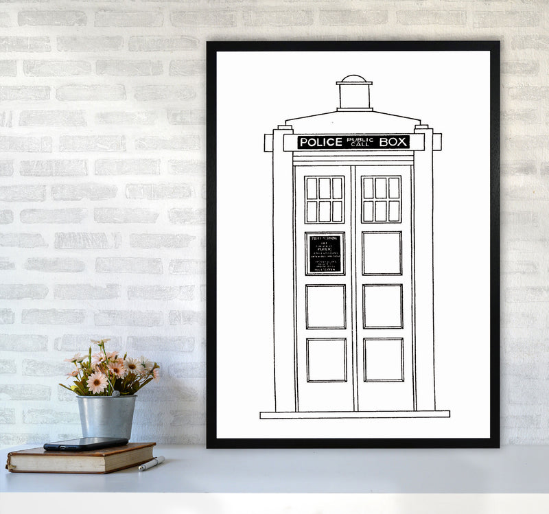 Police Call Box Patent Art Print by Jason Stanley A1 White Frame