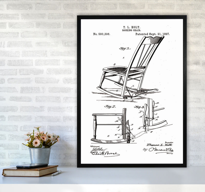 Rocking Chair Patent Art Print by Jason Stanley A1 White Frame