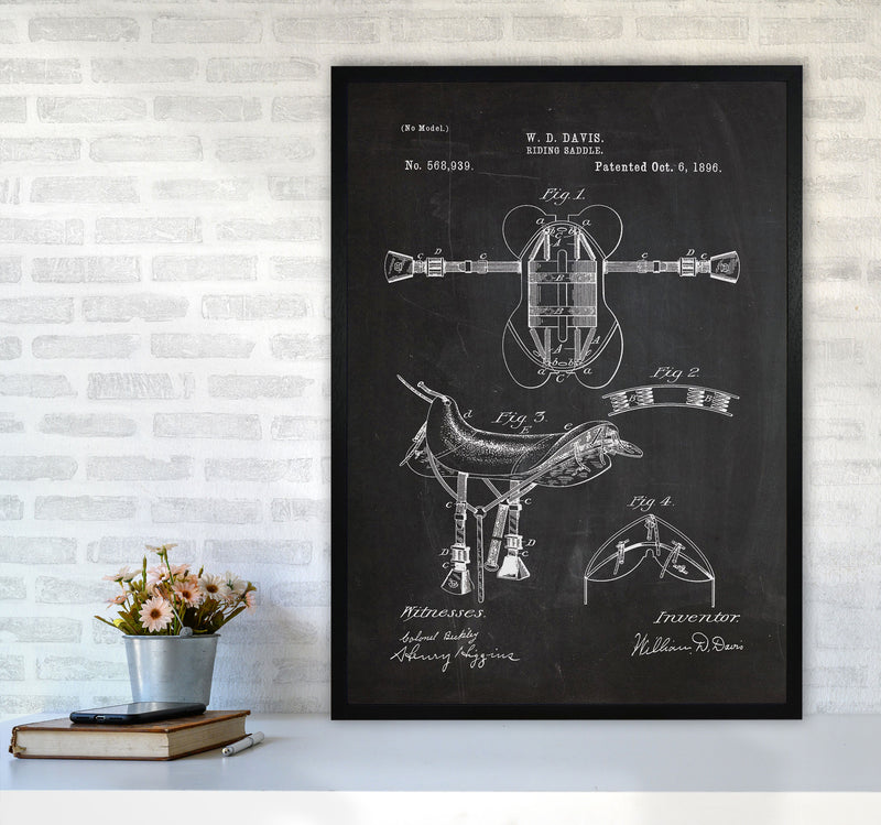 Riding Saddlepatent Art Print by Jason Stanley A1 White Frame
