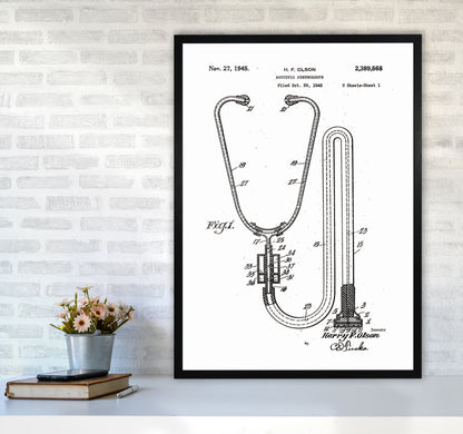 Stethoscope Patent Art Print by Jason Stanley A1 White Frame