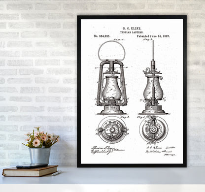 Vintage Lamp Patent Art Print by Jason Stanley A1 White Frame