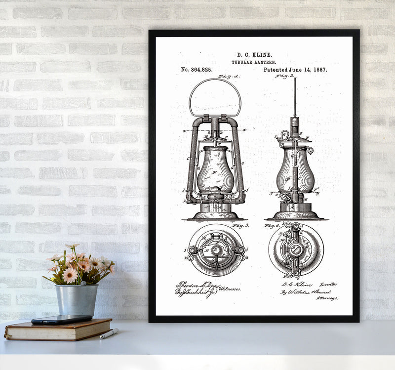 Vintage Lamp Patent Art Print by Jason Stanley A1 White Frame