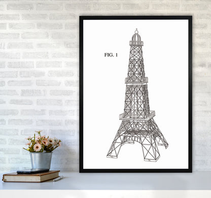 Eiffel Tower Patent Art Print by Jason Stanley A1 White Frame