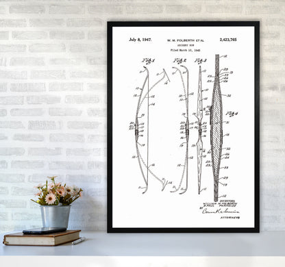 Archery Bow Patent Art Print by Jason Stanley A1 White Frame