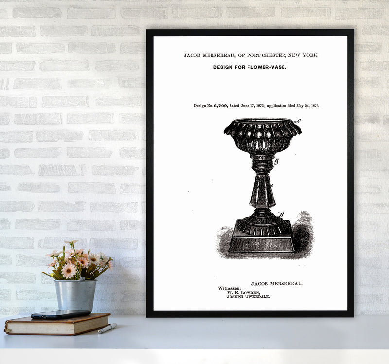 Flower Vase Patent Art Print by Jason Stanley A1 White Frame