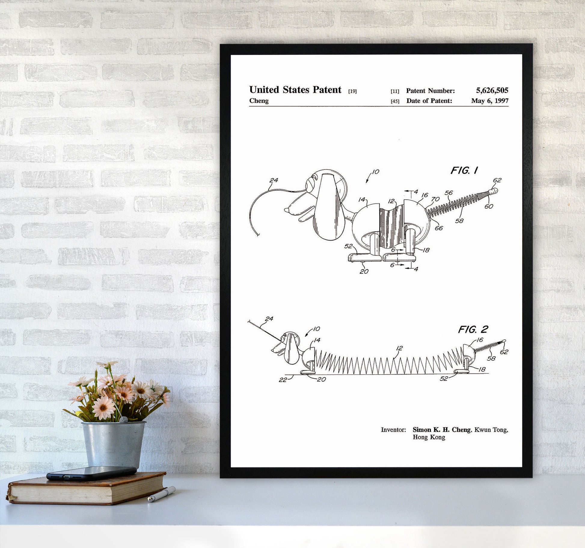 Slinky Dog Patent Art Print by Jason Stanley A1 White Frame
