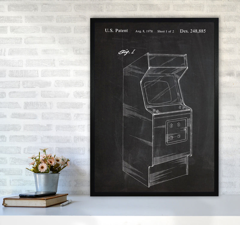 Arcade Game Patent Art Print by Jason Stanley A1 White Frame